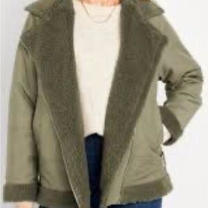 Old Navy Women’s Sherpa Lined Utility /Bomber Jacket ~ L